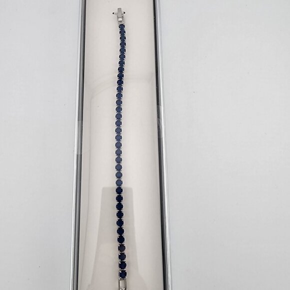 Brand New Gold Plated Blue Gemstone Bracelet - Picture 2 of 9